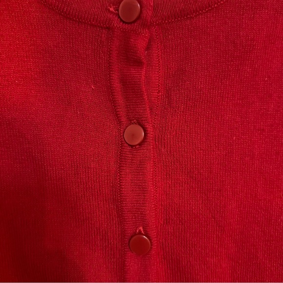 Red Cardigan with Sequin Shoulders - Picture 8 of 9